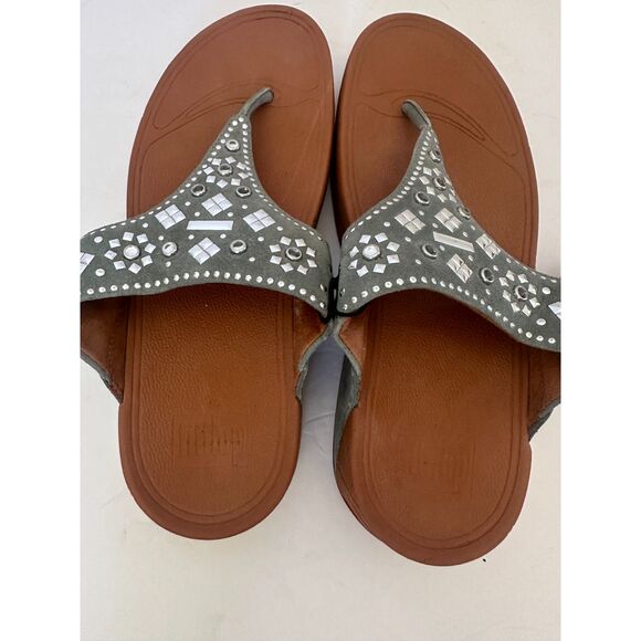 FitFlop Womens Studded Lulu Sandal Thong Slide Flip Flop Toe Post Size 8 NWT - Picture 1 of 5